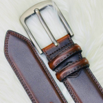 Square Buckle Brown Leather Belt