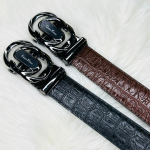Brown & Black CroCodile-Embossed Belt (Auto Gear Feature)