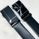 Auto Gear Feature Formal Belt with solid Black Leather