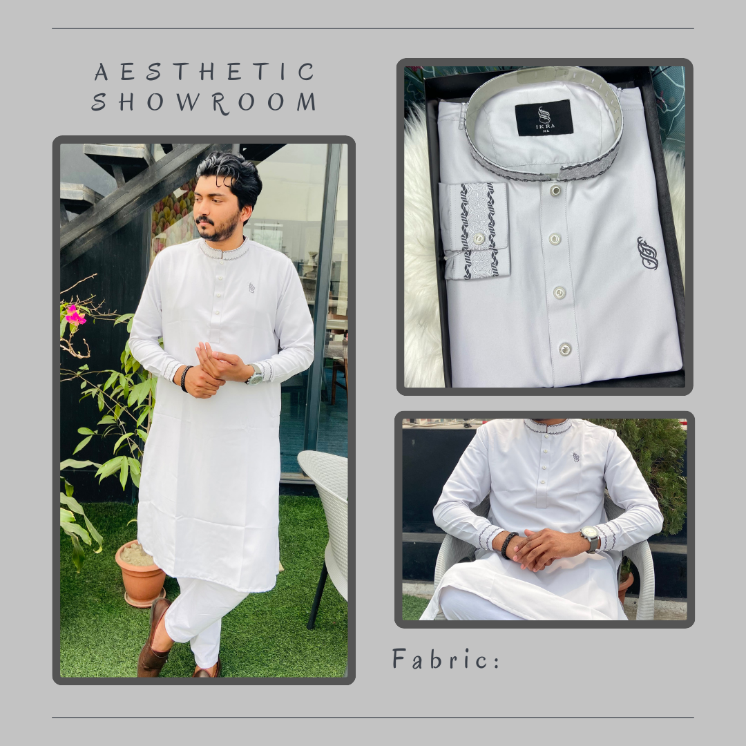 3 Classic White – Premium Viscose Panjabi - Image 1