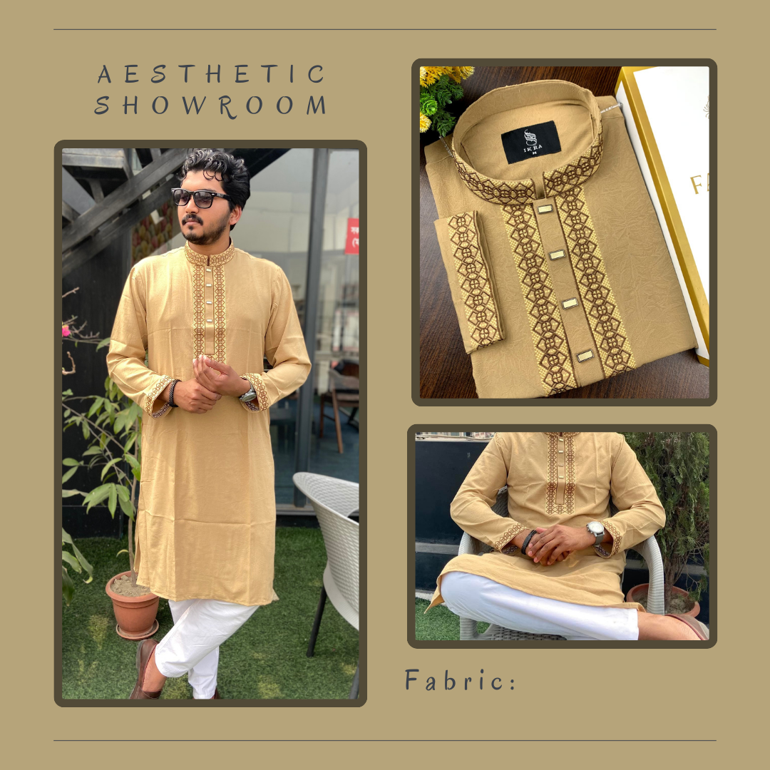 4 Premium Cotton Panjabi – Elegant Beige Edition - Image 1