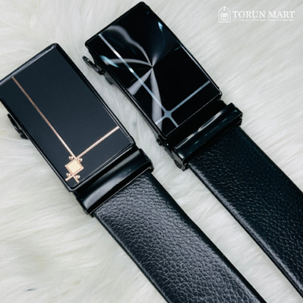 AutoGearFeatures Formal Belt With Solid Black Leather