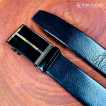 AutoGear Features-Belt-Solid Black Leather