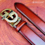Men’s Luxury Leather Belt with Automatic Buckle