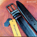 Men’s Double-Sided Embossed Texture Leather Belt