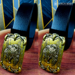 Imperial Eagle–Men’s Leather Belt with Gold Buckle
