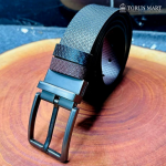 Men’s Premium Double-Sided Embossed Texture Leather Belt